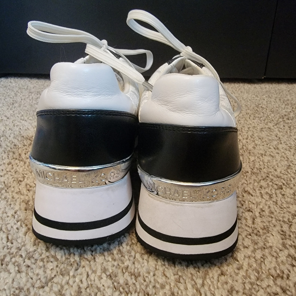 Black and White Monique Michael Kors Platform Sneakers - Picture 6 of 11
